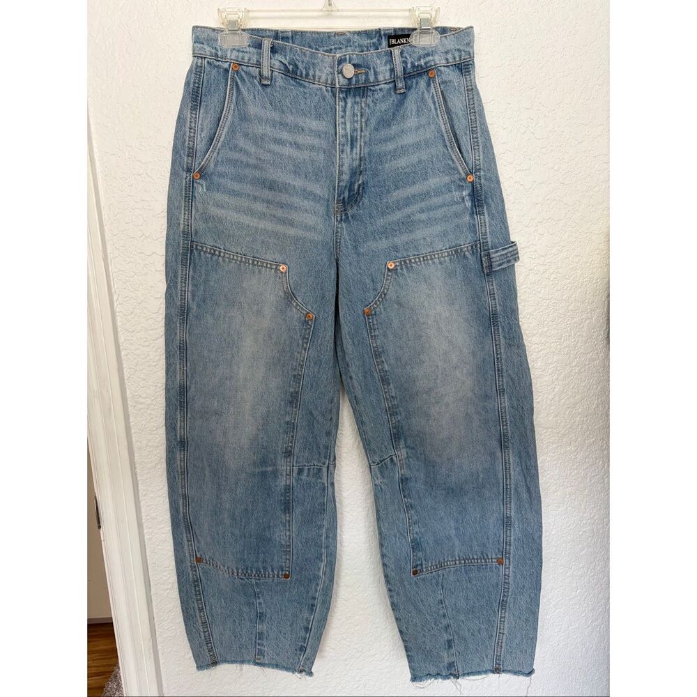 BLANKNYC “In Your Face” High Waist Barrel Leg Carpenter Jeans Light Wash Size 28 - Picture 4 of 12